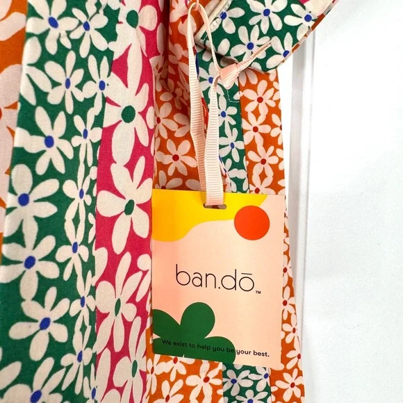 BANDO Floral Print Leisure Top & Pants Pajama Set NEW Size L Top XL Pant Daisies - Picture 10 of 14